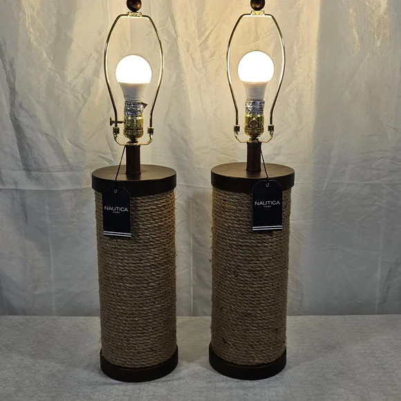 Nautica Cream and Brown Coastal Accent Decor #095. - Picture 3 of 8